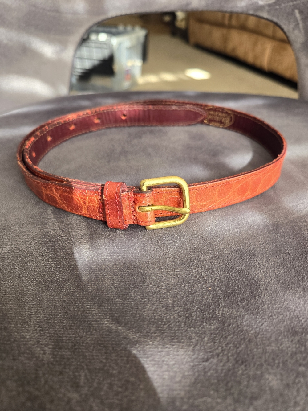 Vintage Leather Alligator Embossed Belt Britches of Georgetowne Made in England